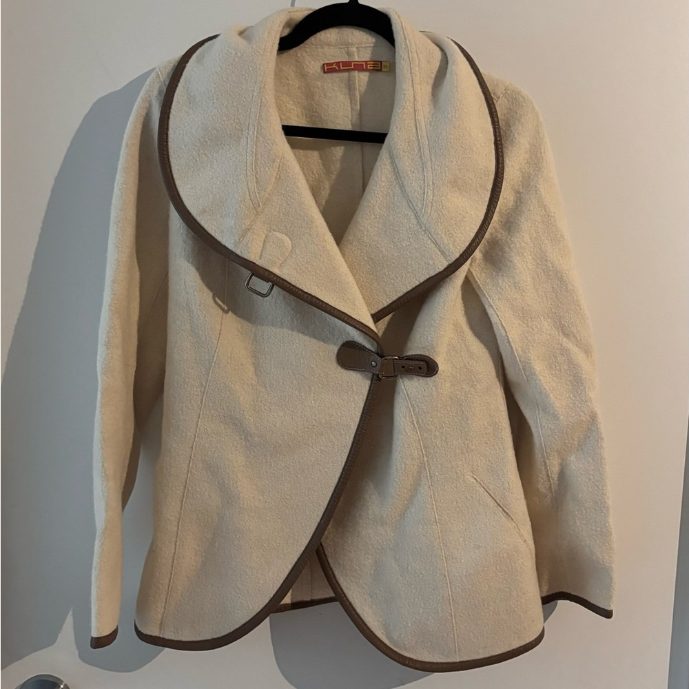 Kuna real alpaca wool cream jacket XS